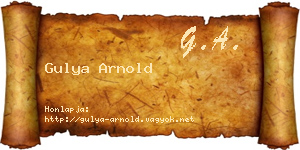 Gulya Arnold névjegykártya